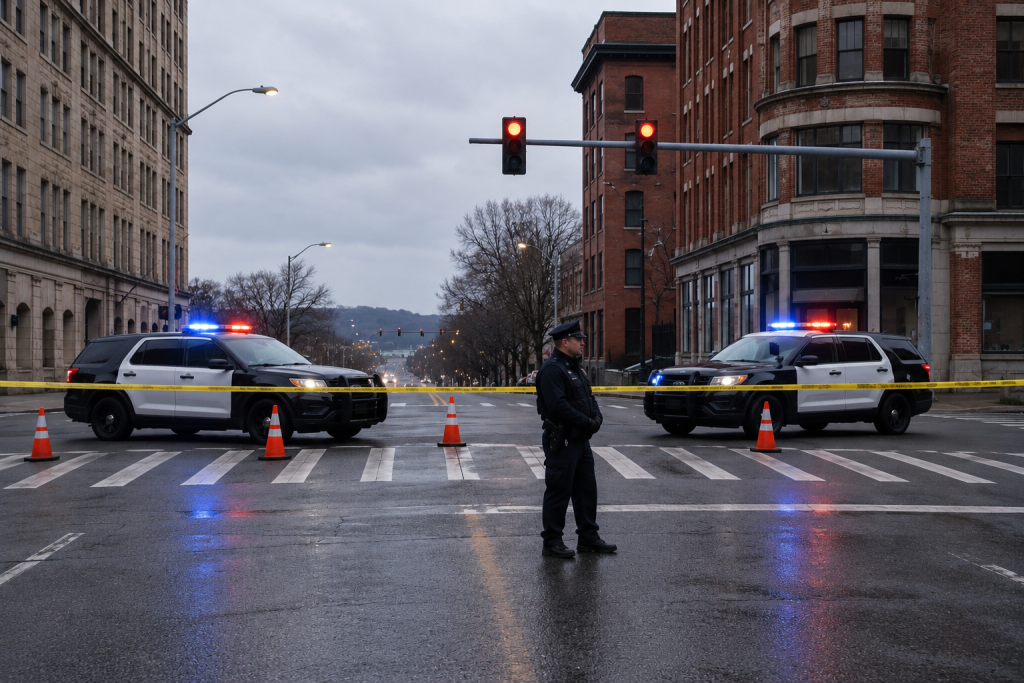 Police Blocking Off Street